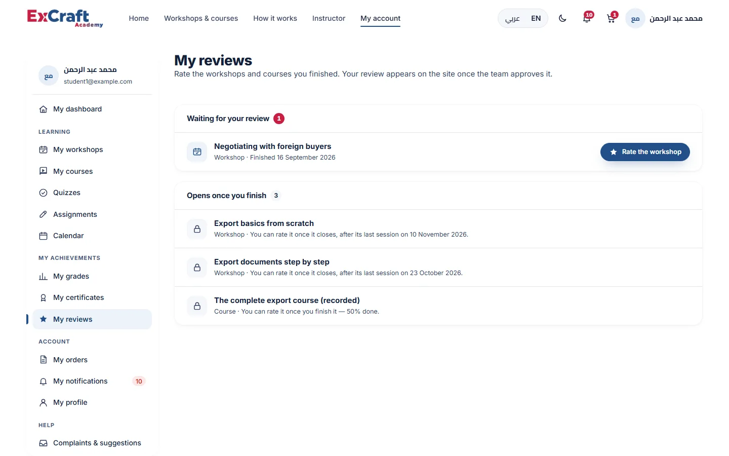 My reviews